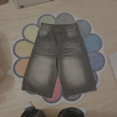 Washed Black Colossus Jorts W26 - Jaded London
