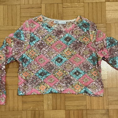 Zara - Top con paillettes multicolore