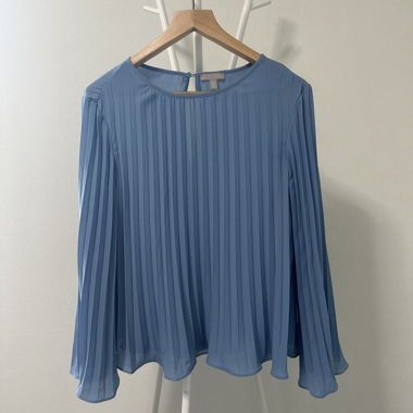 Blusa Blu Plissettata