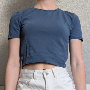 T-shirt court Zara bleu