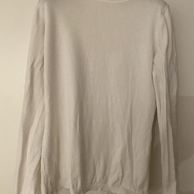 White turtleneck sweater by Hallhuber
