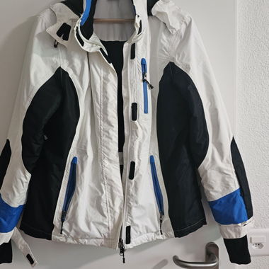 Skijacke weiss/blau/schwarz