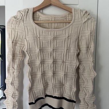 Beige structured women's sweater