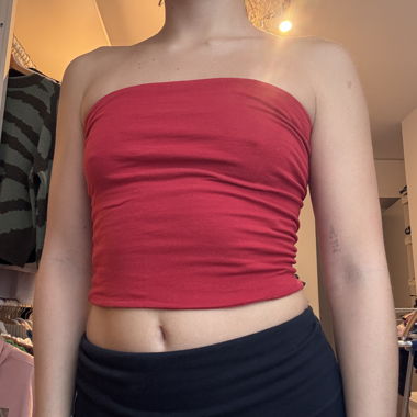 Red Bandeau Top