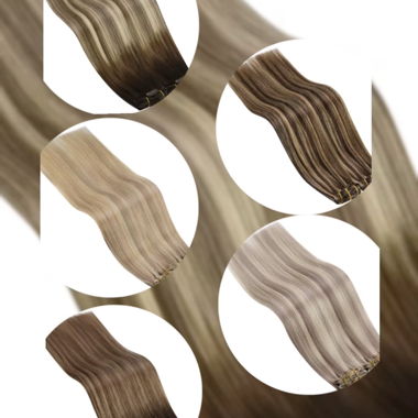Estensioni Clip-In di Capelli Naturali 7 pezzi a clip