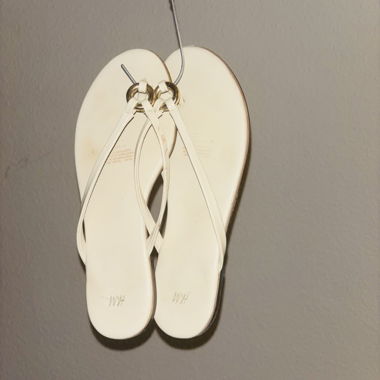 White faux leather shoes