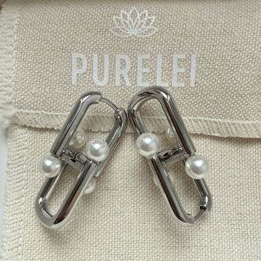 Purelei Earrings with Pearls in Silver