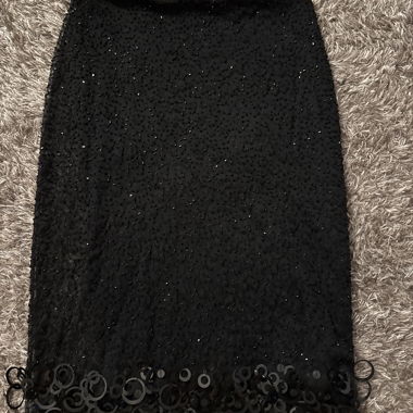 Black Vintage Sequin Skirt
