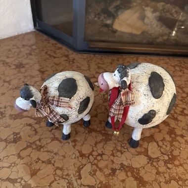 Set de 2 figurines de vache décoratives