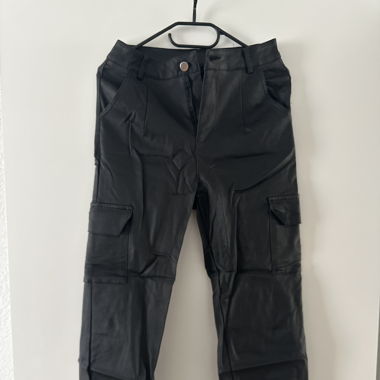 Leder Cargohose