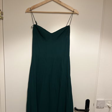 Reformation dark green midi dress
