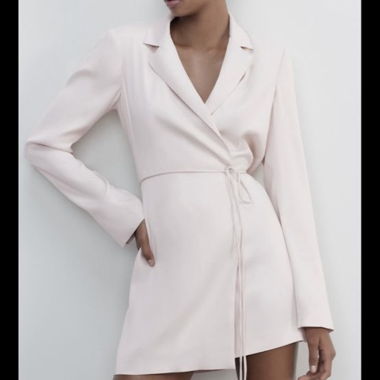 Zara Satin Effect Wrap Dress