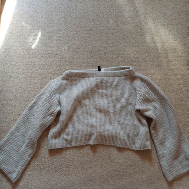 Off shoulder beige sweater