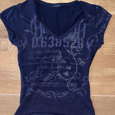 tight T-shirt with butterfly