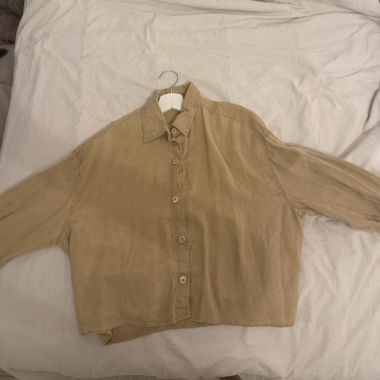 Camicia oversize beige