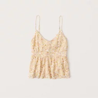 Damen Babydoll Top in Gelb