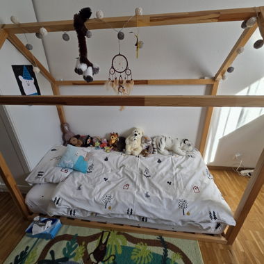 Holz-Häuschenbett 80 x 160 cm