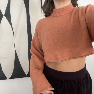 cropped rollkragenpulli