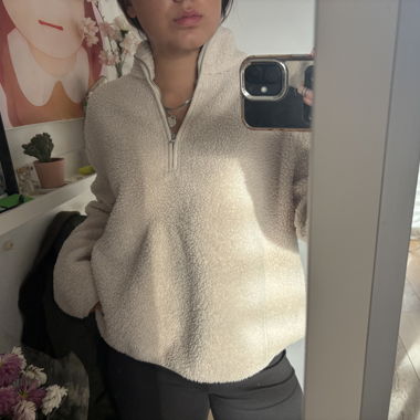 Felpa Teddy-Fleece Oysho beige Tg. M