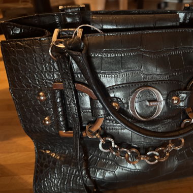 Sac Guess Vintage Y2K en Cuir Croco Pailleté