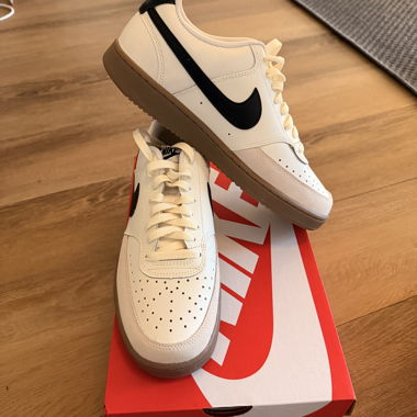 Nike Court Vision Low Sneaker, "White Black Gum"