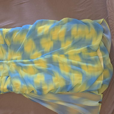 Robe tie-dye jaune bleu