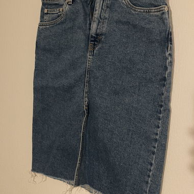 Denim skirt / jean skirt with front slit