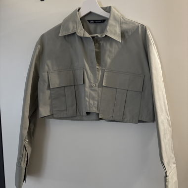 ZARA cropped jacket in khaki