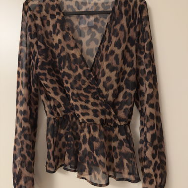 Blouse léopard Even&Odd, transparente