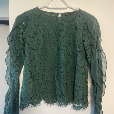 Top in pizzo verde