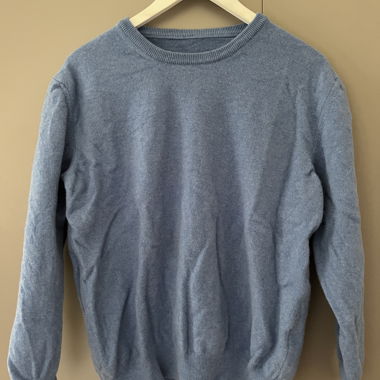 blauer Wolle Pullover in Grösse 38
