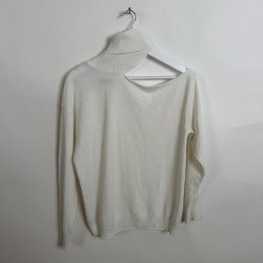 Pull col roulé blanc