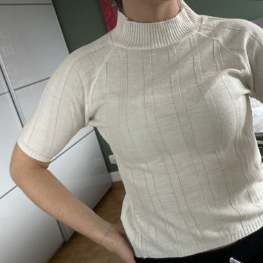Turtle Neck Shirt, white, small