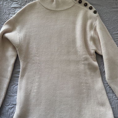 Buttoned Turtleneck Sweater
