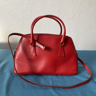 Borsa a mano in pelle rossa Prada MINIBAG