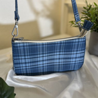 Mini Shoulder Bag in Cyan-Karo – One Size