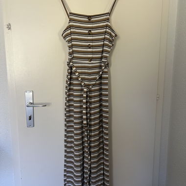 Topshop Overall, beige-weiss gestreift