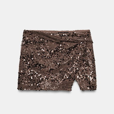 Glitzer Minirock braun