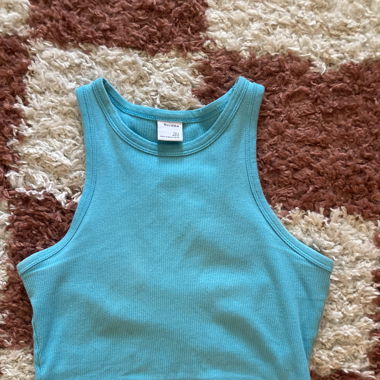 Top corto blu