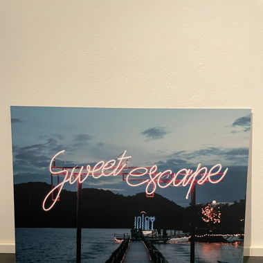 Alu-Dibond: Sweet Escape, Sonnenuntergang, Hafen