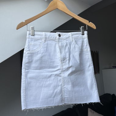 White Jean Skirt