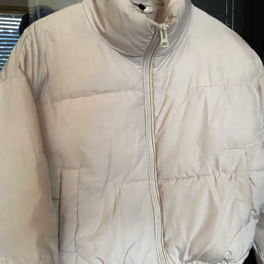 Beige Short Puffer Jacket
