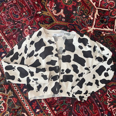 Cardigan Zara au motif vache