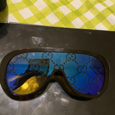 Gucci havana blue sunglasses oversized