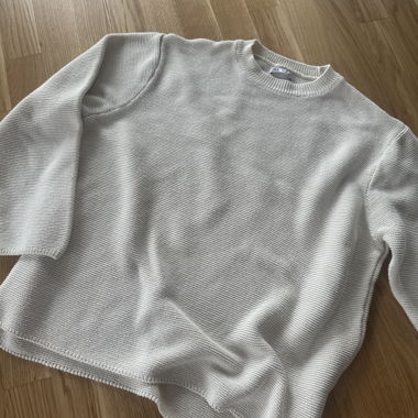 Maglione ZARA lavorato a maglia crema, Taglia L