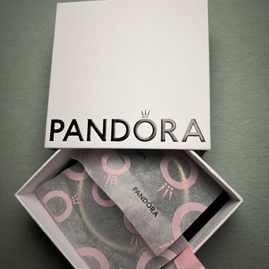 Pandora bangle with rose charm Purchase price was 85.-