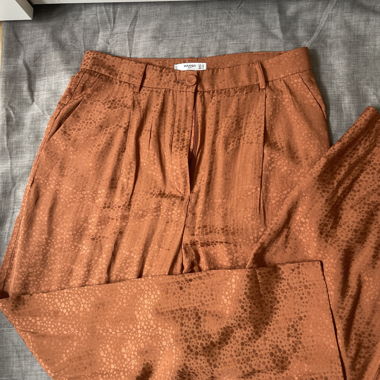 Mango gemusterte weite Hose rostbraun