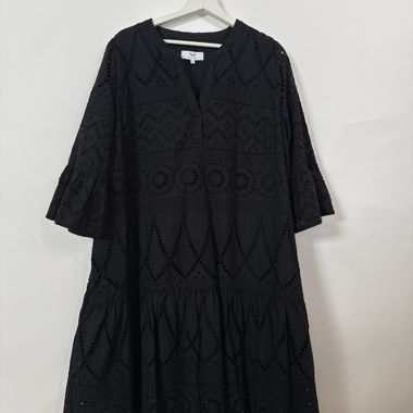 Black eyelet tunic dress