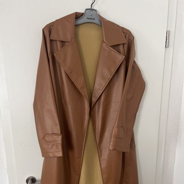 Lederoptik Trenchcoat 