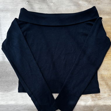 Off-Shoulder Pullover - Schwarz